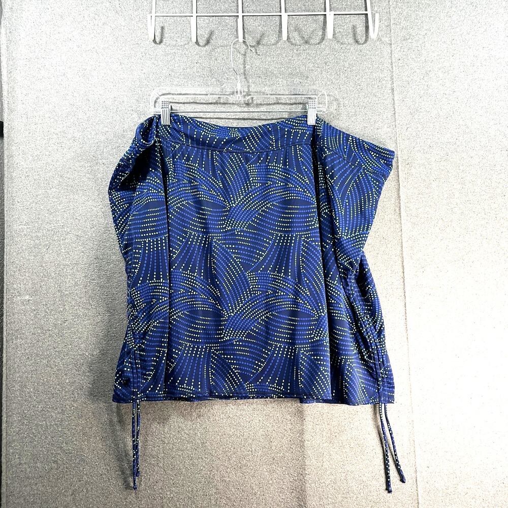 zuda Womens Skirts Swim Skort with Ruching Navy Dot Size 30W